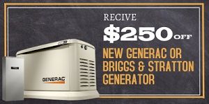 coupon $250 off new generator installation